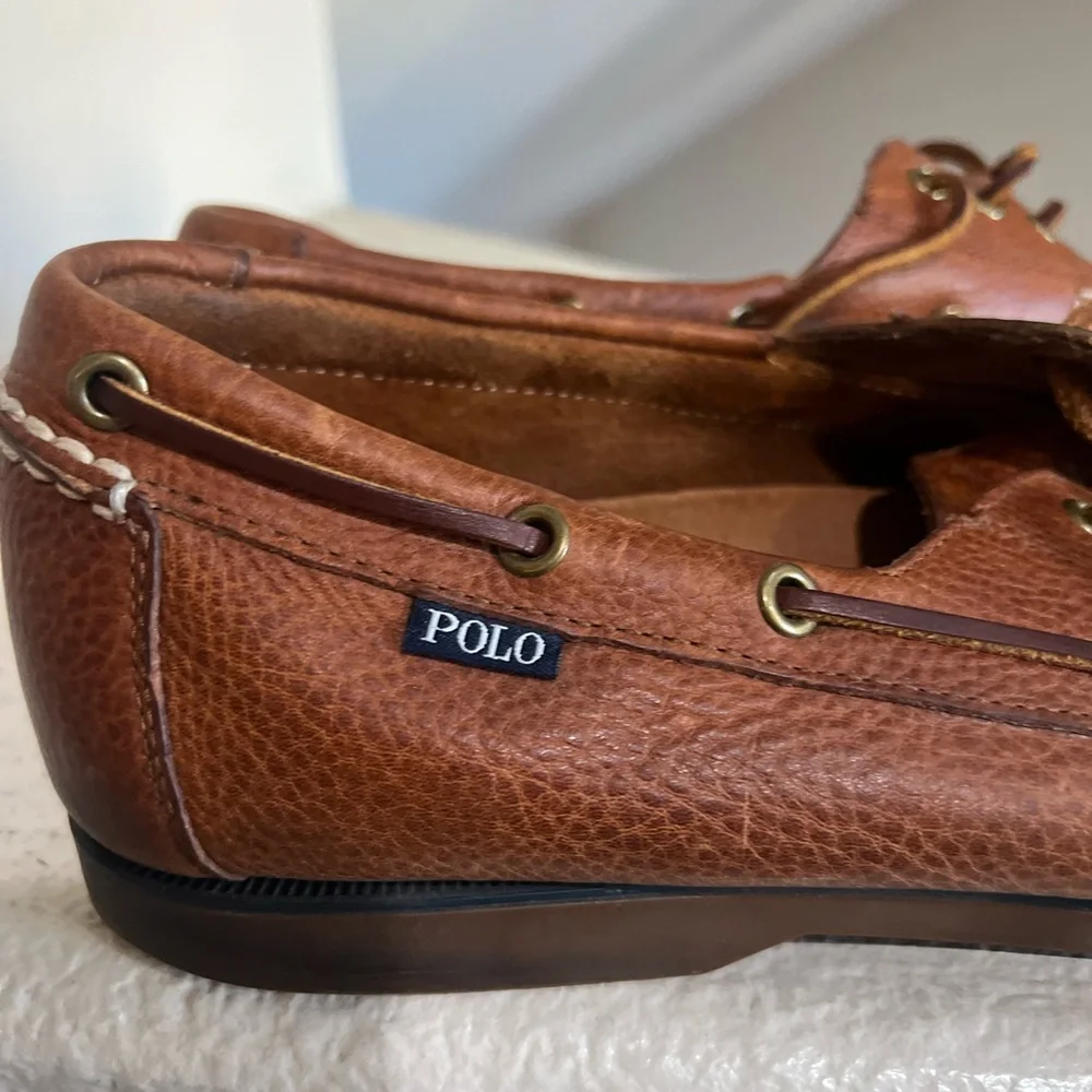 Polo Ralph Lauren Bienne Men's Tumbled Leather‎ Boat Shoe Driving loafers SZ 13D